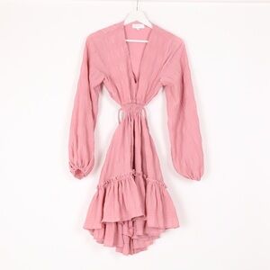 Mable Open Waist Long Sleeve Mini Dress
